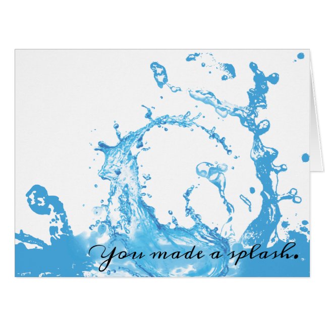 Water splash employee boss peer recognition card (Front Horizontal)