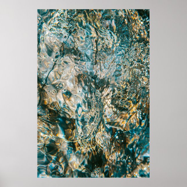 Water splash in close up photography poster (Front)