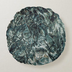 Water splash in close up photography round cushion
