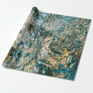 Water splash in close up photography wrapping paper