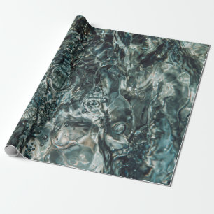 Water splash in close up photography wrapping paper