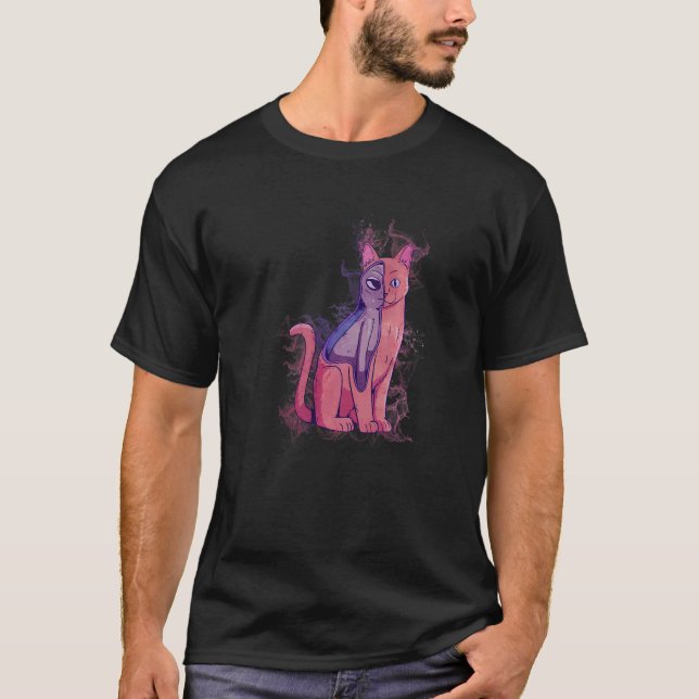 Water Splash Space Cat Alien T-Shirt (Front)