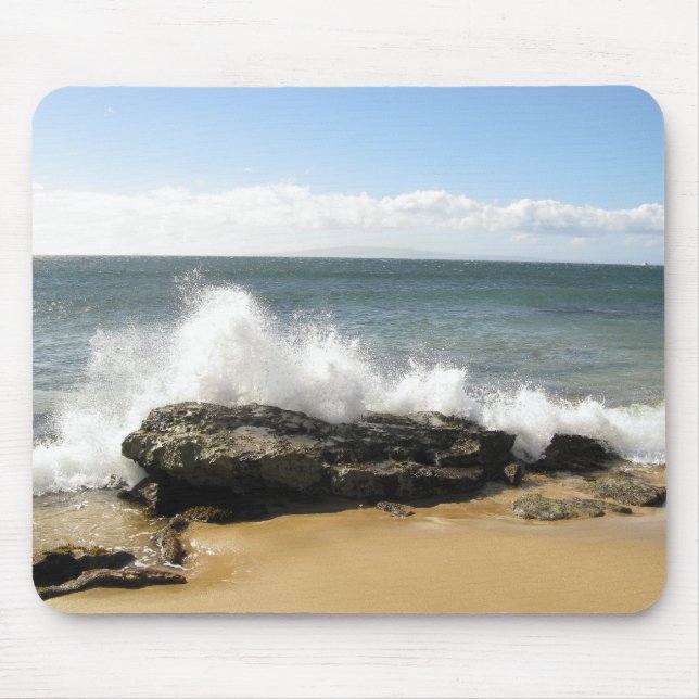 Water Splashing on Beach Ocean Hawaii Mouse Pad (Front)