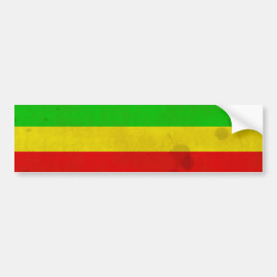 Water Stained Rasta Stripes Bumper Sticker