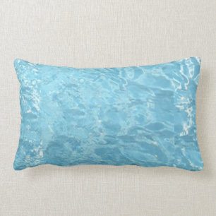 Water Summertime Sunlight Blue White Pool Lumbar Cushion