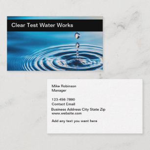 Water Testing And Filtration Business Cards