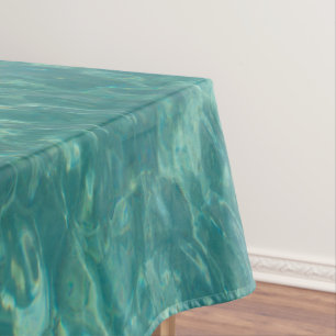 Water textures of Caribbean Sea green Tablecloth