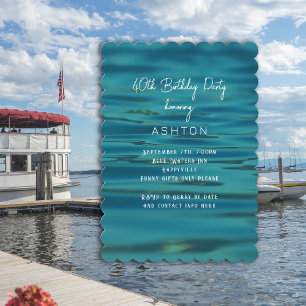 Water Themed Unisex Birthday Party Invitations
