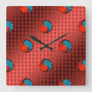 Water Tiger Square Wall Clock