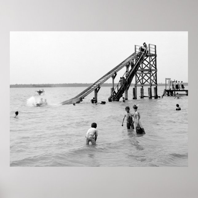 Water Toboggan, Bois Blanc Island, MI 1903 Poster (Front)