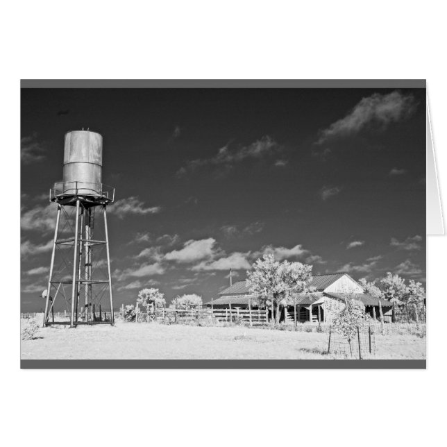 Water tower and barn on Texas ranch (Front Horizontal)