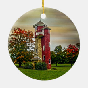 Water Tower Ceramic Tree Decoration
