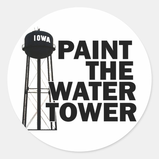 Water Tower Classic Round Sticker (Front)