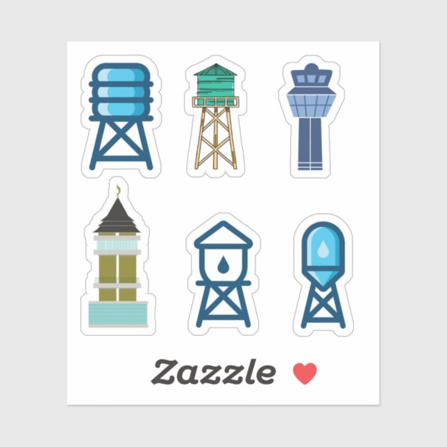 Water Tower Stickers (Sheet)