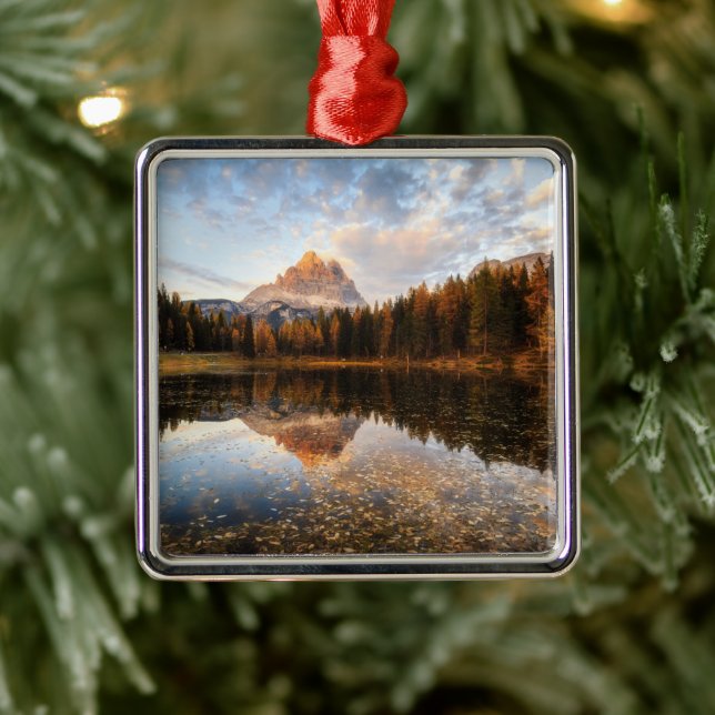 Water | Tre Cime Di Lavaredo Italy Metal Ornament (Tree)