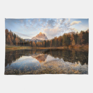 Water Tre Cime Di Lavaredo Italy Tea Towel