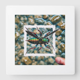 Water Treader Insect 010924IREF242 - Watercolor Square Wall Clock