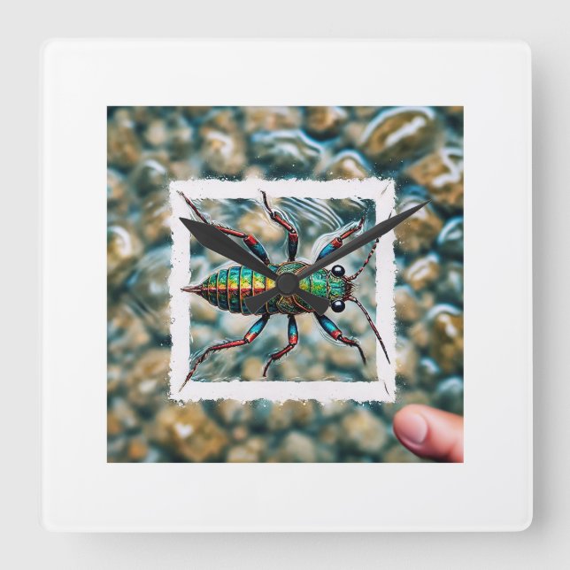 Water Treader Insect 010924IREF242 - Watercolor Square Wall Clock (Front)