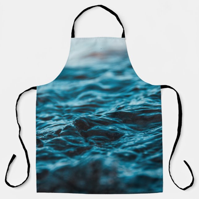 WATER WAVE IN CLOSE UP PHOTOGRAPHY APRON (Front)
