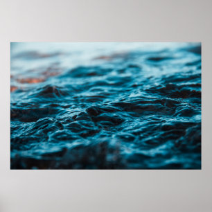 WATER WAVE IN CLOSE UP PHOTOGRAPHY POSTER
