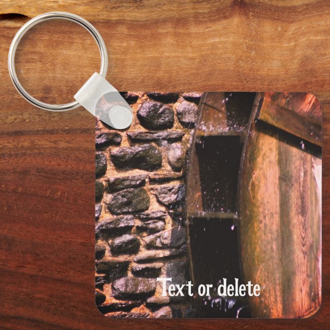 Water Wheel Nature Personalised Key Ring (Front)