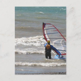 water-wind surfing postcard
