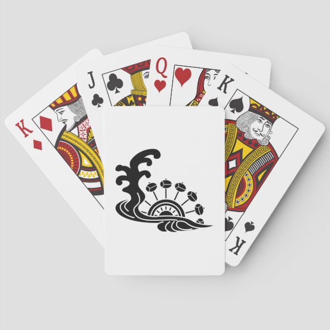 Water with waterwheel playing cards (Back)