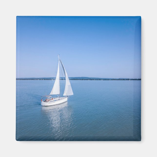 Water | Yacht at Lake Balaton Lake Hungary Magnet (Front)