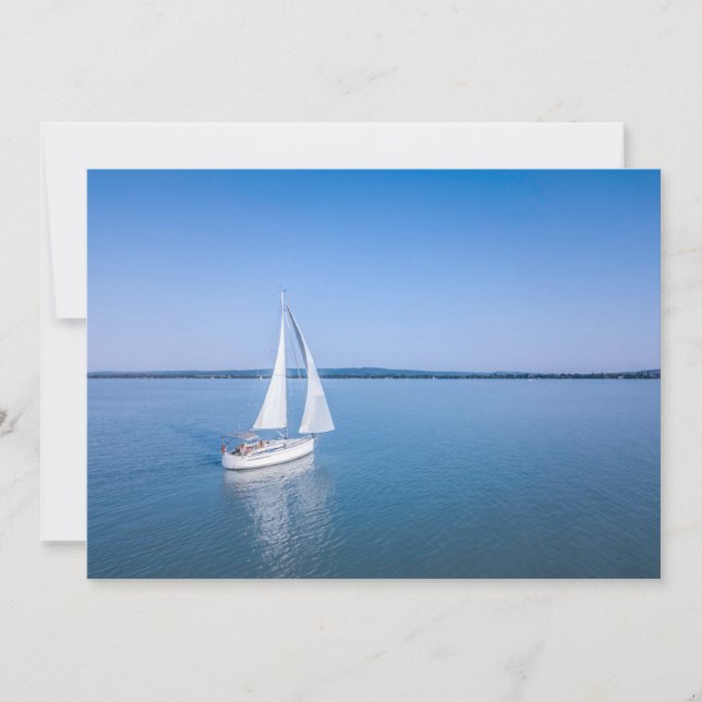 Water | Yacht at Lake Balaton Lake Hungary Thank You Card (Front)
