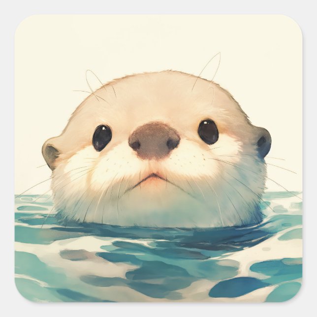 Water You Doing Otter? Square Sticker (Front)