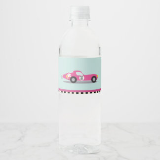waterbottle labels vintage car for girls and boys
