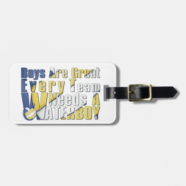 Waterboy Volleyball in Blue and Yellow Luggage Tag (Front Horizontal)