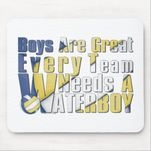 Waterboy Volleyball in Blue and Yellow Mouse Pad
