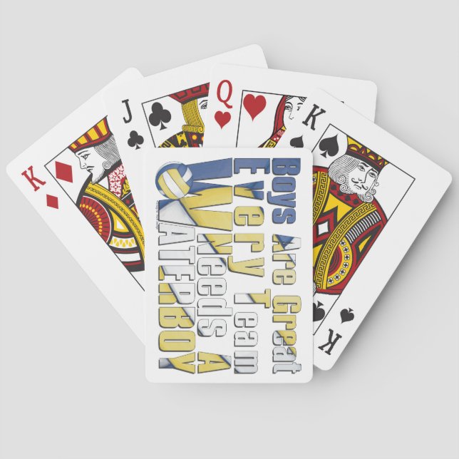 Waterboy Volleyball in Blue and Yellow Playing Cards (Back)