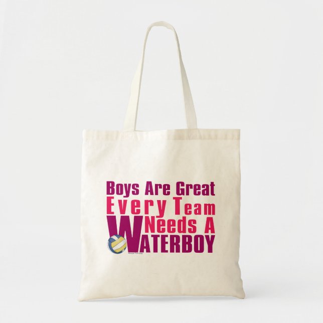 Waterboy Volleyball in Pink Tote Bag (Front)