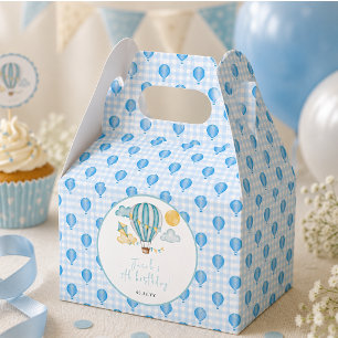 Watercolo Hot Air Balloon Kid 5th Birthday Party Favour Box