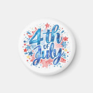Watercolor 4th of July Patriotic Magnet