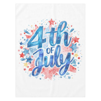 Watercolor 4th of July Patriotic Tablecloth