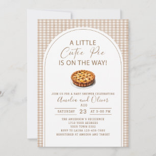 Watercolor A Little Cutie Pie is on the way baby s Invitation