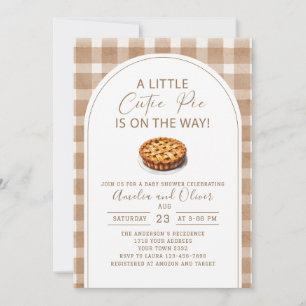 Watercolor A Little Cutie Pie is on the way baby s Invitation