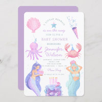 Watercolor A little Mermaid Baby Shower 