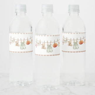 Watercolor A Little Pumokin is on the way bab Water Bottle Label