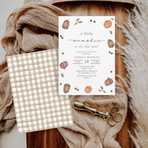 Watercolor A Little Pumpkin Baby Shower  Invitation