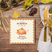 Watercolor a Little Pumpkin Cute Fall Baby Shower