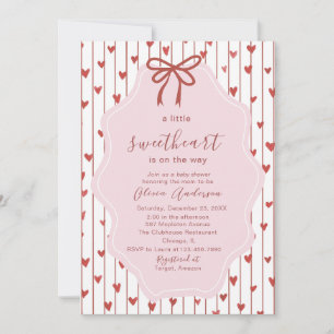 Watercolor a little sweet heart is on the way Baby Invitation