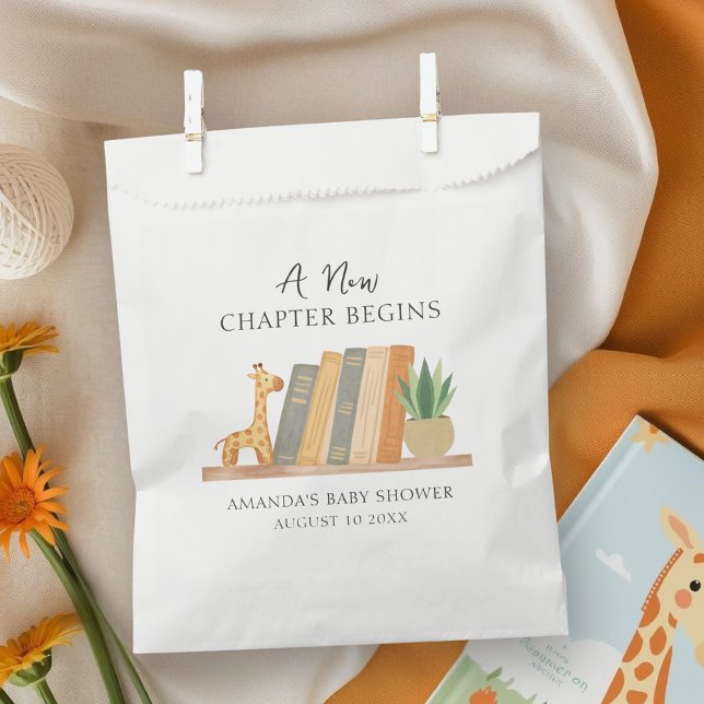 Watercolor A New Chapter Begins Baby Shower Favour Bag (Creator Uploaded)