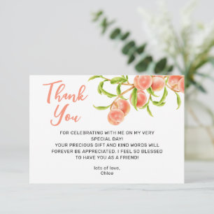 Watercolor A Sweet Little Peach Thank You Card