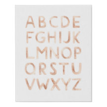 Watercolor abc kids alphabet. Nursery baby room 