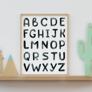 Watercolor ABC's Alphabet Poster