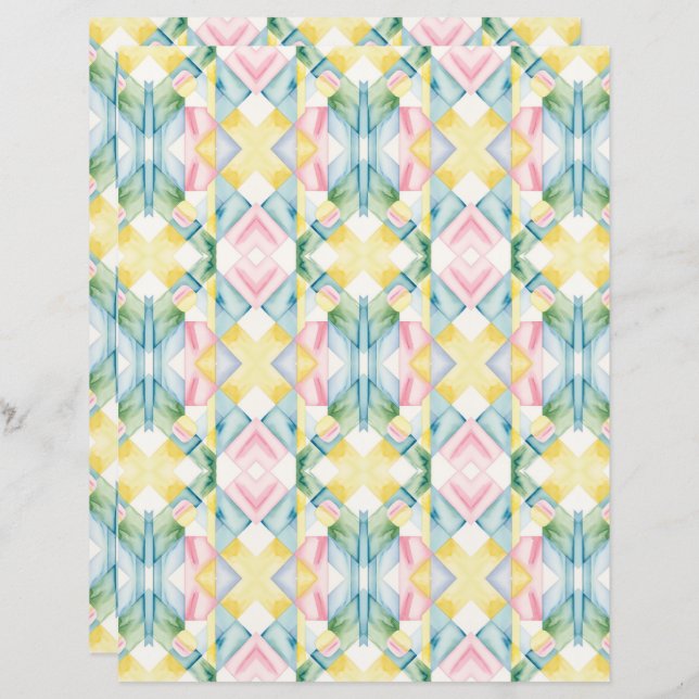 Watercolor Abstract 29 Scrapbook Paper (Front/Back)